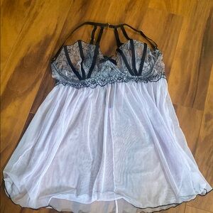 Dreamgirl Black and Purple Lace Nightie